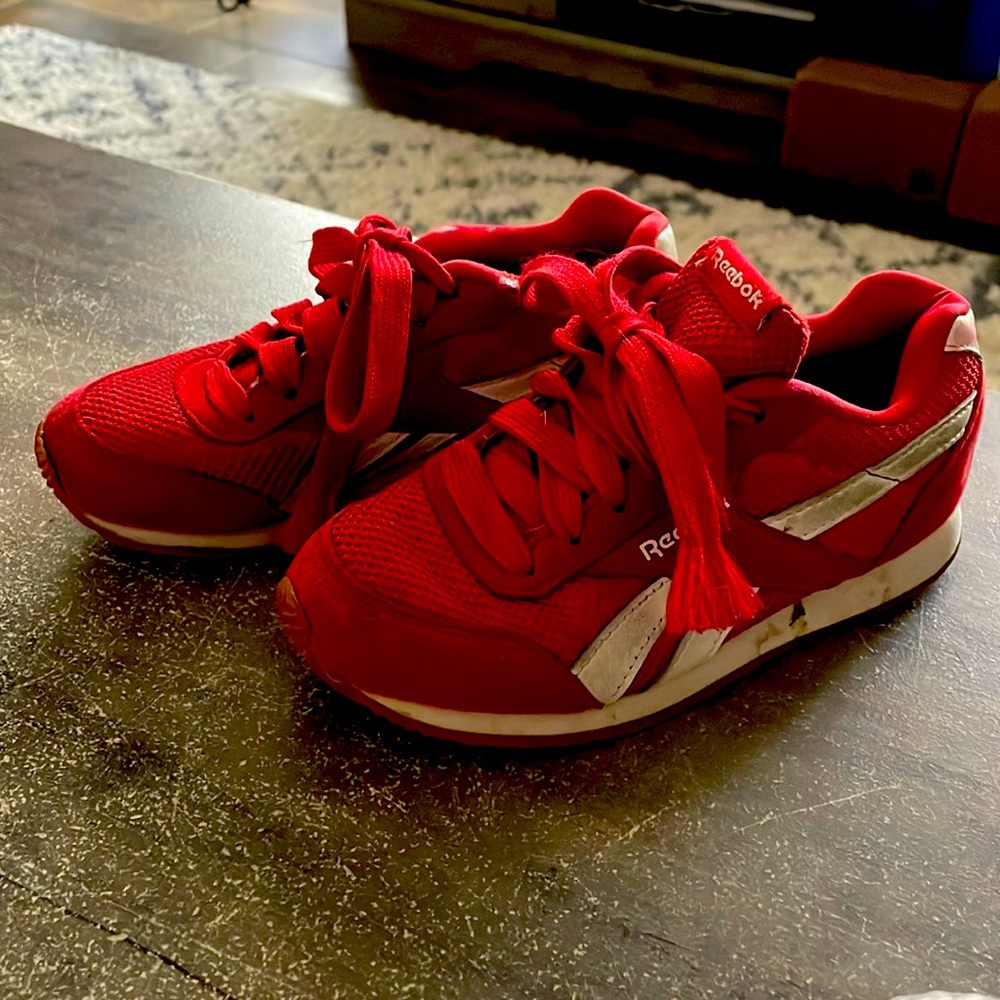 Very cute toddler red Reebok shoes